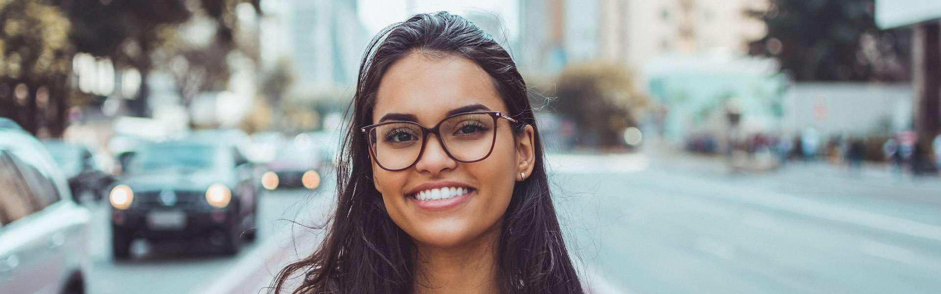 Woman wearing glasses