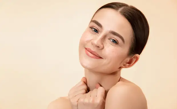 model's face smiling